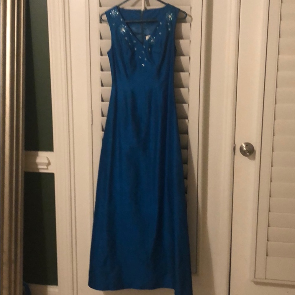 Turquoise evening gown